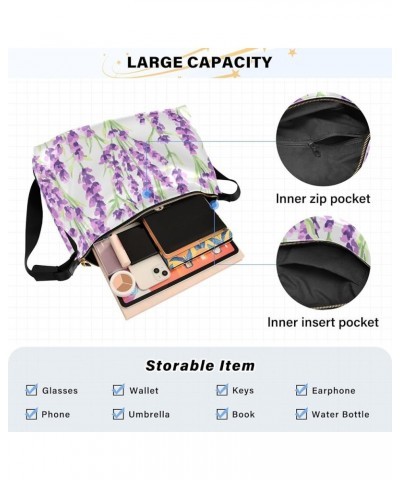 Travel Crossbody Bags Strawberries Pattern Colorful Cute Ladies Zipper Bag Waterproof Women Shoulder Bags Lavender Flowers $1...