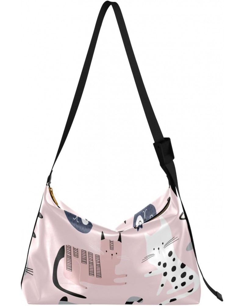 Cute Kittens Pink Tote Bag for Women Large Hobo Bags Crossbody Bags Shopping Work Bag with Adjustable Strap for Women $15.18 ...