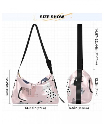 Cute Kittens Pink Tote Bag for Women Large Hobo Bags Crossbody Bags Shopping Work Bag with Adjustable Strap for Women $15.18 ...