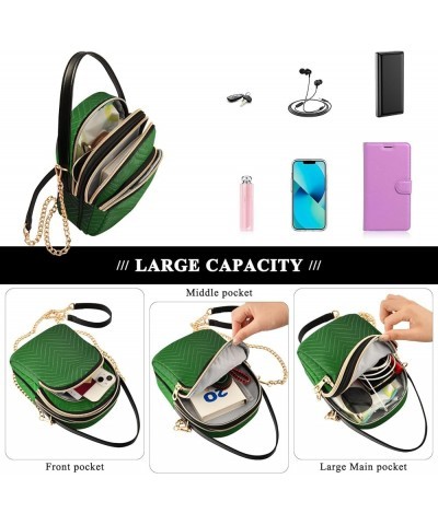 Mother's Day With Pink Tulip Flowers Quilted Handbag Fashion Crossbody Bags for Women Green Gradient $14.60 Shoulder Bags