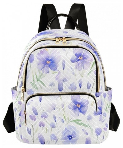 Fashion Backpack Mini Backpack Purse Casual Daily Backpack Purple Watercolor Flower for Travel for College Work Medium $18.62...