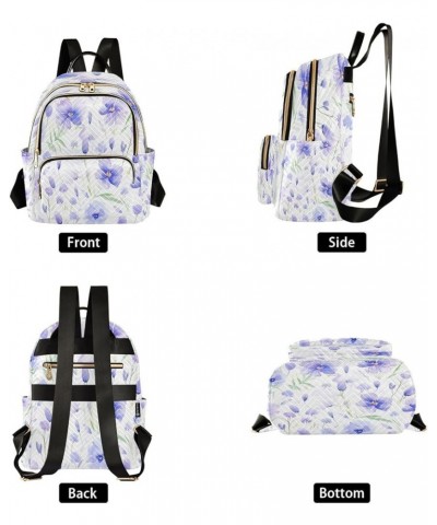 Fashion Backpack Mini Backpack Purse Casual Daily Backpack Purple Watercolor Flower for Travel for College Work Medium $18.62...