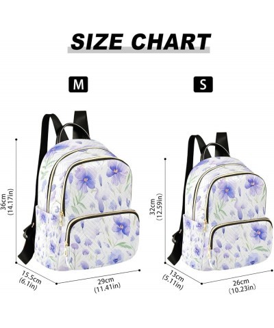 Fashion Backpack Mini Backpack Purse Casual Daily Backpack Purple Watercolor Flower for Travel for College Work Medium $18.62...