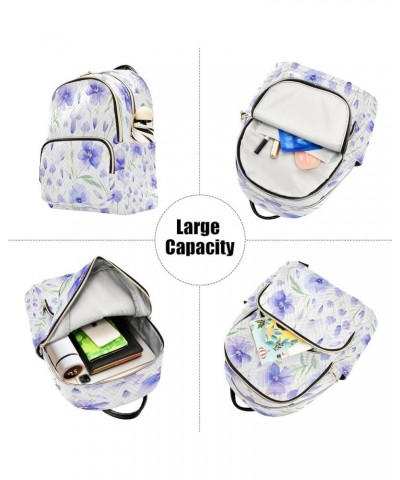 Fashion Backpack Mini Backpack Purse Casual Daily Backpack Purple Watercolor Flower for Travel for College Work Medium $18.62...