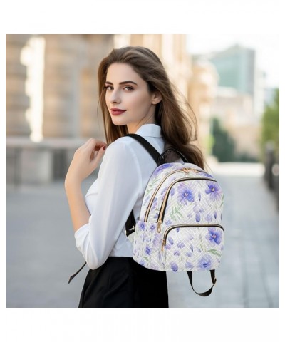 Fashion Backpack Mini Backpack Purse Casual Daily Backpack Purple Watercolor Flower for Travel for College Work Medium $18.62...