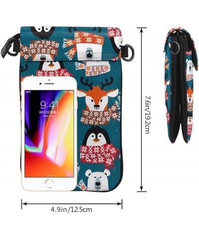 Crossbody Phone Bags for Women Leather Cell Phone Purse Lightweight Cell Phone Wallet Winter Animal $14.88 Crossbody Bags