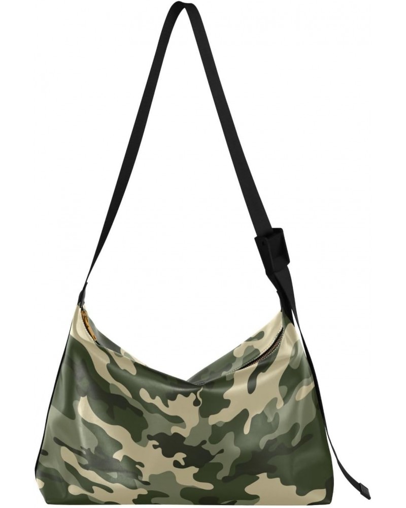 Camouflage Crossbody Bag Hobo Handbag Purse Fashion PU Leather Shoulder Bags for Women $19.71 Hobo Bags