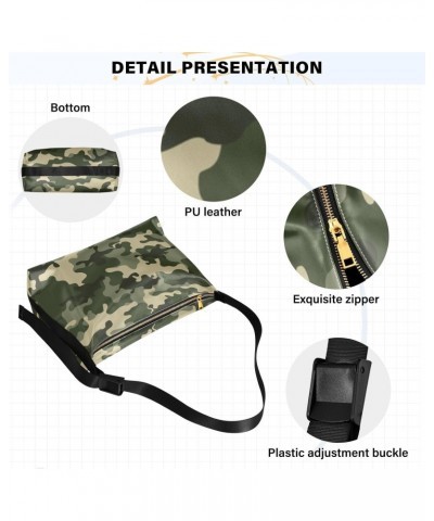 Camouflage Crossbody Bag Hobo Handbag Purse Fashion PU Leather Shoulder Bags for Women $19.71 Hobo Bags