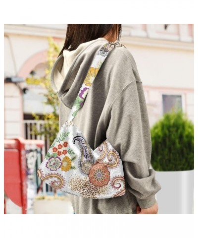 Paisley Furry Tote Bag for Women Crossbody Bag Tote's Handbag Big Hobo Bags with Zipper for Women Men $12.17 Totes