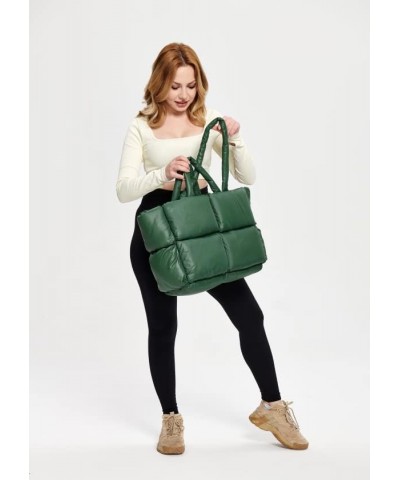 Handbags for women,handbags,Large Puffer Tote Bag, Hobo bags for women，Trendy tote bag Large Green $18.04 Totes