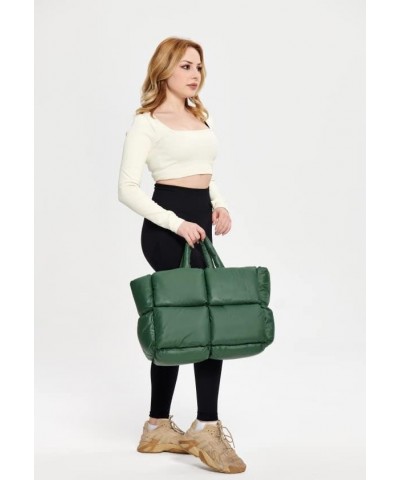 Handbags for women,handbags,Large Puffer Tote Bag, Hobo bags for women，Trendy tote bag Large Green $18.04 Totes