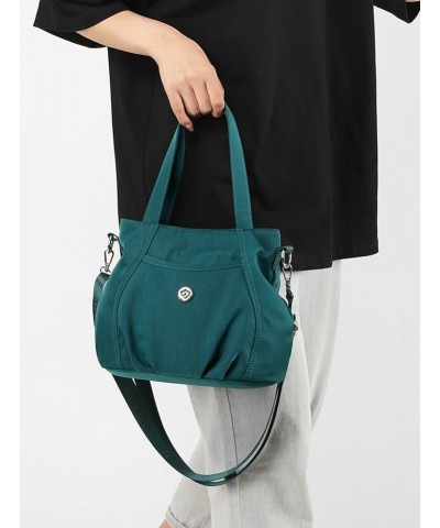 Hobo Bag for Women Nylon Shoulder Crossbody Casual Zipper Purse Large Handbag Fashion Pleated Totes Satchels Green $19.37 Totes