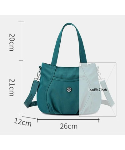 Hobo Bag for Women Nylon Shoulder Crossbody Casual Zipper Purse Large Handbag Fashion Pleated Totes Satchels Green $19.37 Totes