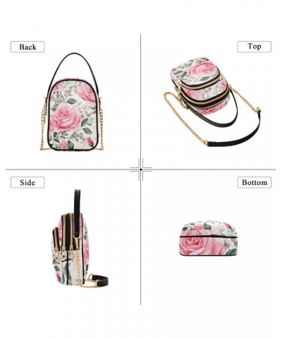 Small Crossbody Bags for Women Trendy Pink Rose Flower Tropical Plant Travel Sling Bag Women's Crossbody Handbags Satchel Bag...