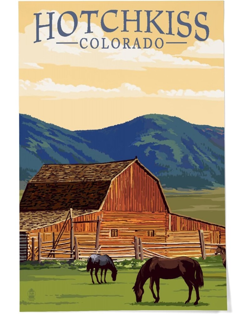 24x36 Inch Giclee Print, Hotchkiss, Colorado, Horses and Barn $29.99 Totes