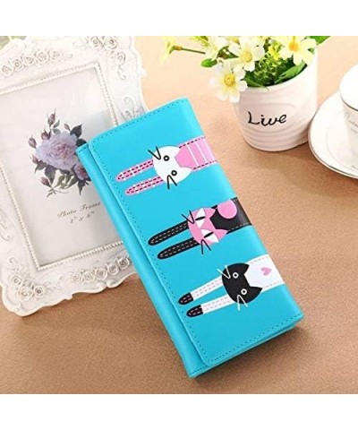 Women Cat Pattern Coin Purse Long Wallet Card Holders Handbag Cat Long Ladies Wallet| Woman White Blue Tote Travel Set Small ...