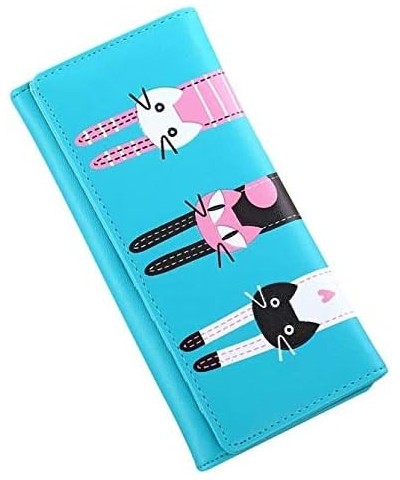 Women Cat Pattern Coin Purse Long Wallet Card Holders Handbag Cat Long Ladies Wallet| Woman White Blue Tote Travel Set Small ...