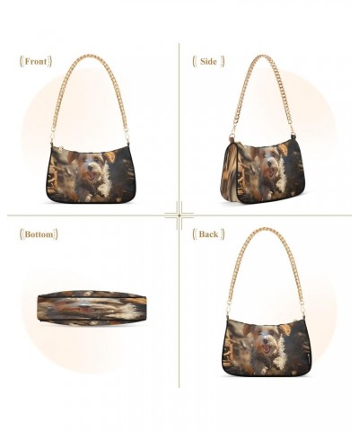 Crossbody Bags for Women Shoulder Purse Cute Puppy Playing Outdoors Handbags Stylish Clutch Purse with Chain Strap $14.40 Sho...