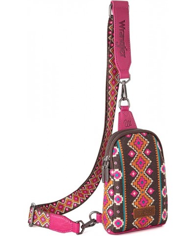 Aztec Crossbody Sling Bags for Women Cross Body Purse with Detachable Strap Aztec-hot Pink $19.80 Crossbody Bags