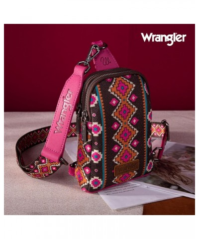 Aztec Crossbody Sling Bags for Women Cross Body Purse with Detachable Strap Aztec-hot Pink $19.80 Crossbody Bags