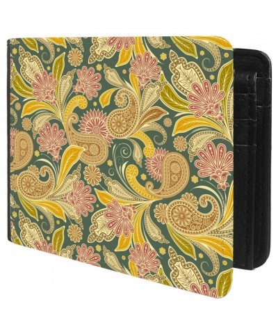 Unique Desige Pattern - Floral Paisey Pattern, Slim Front Pocket Wallet Billfold RFID Blocking $10.84 Wallets