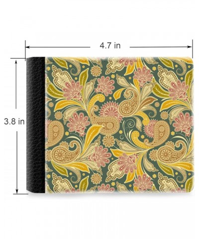 Unique Desige Pattern - Floral Paisey Pattern, Slim Front Pocket Wallet Billfold RFID Blocking $10.84 Wallets