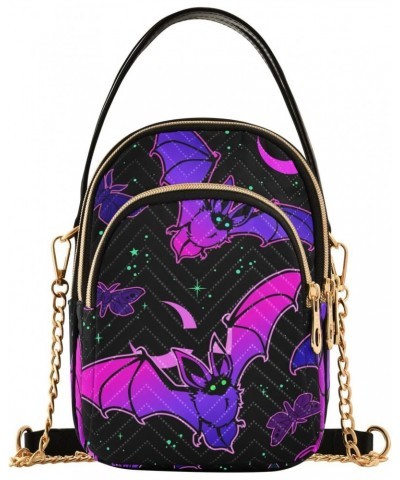 Neon Halloween Bat Crossbody Bags for Women Small Purse Chain Shoulder Bags Hand Bag for Works Travel Gifts $10.40 Shoulder Bags