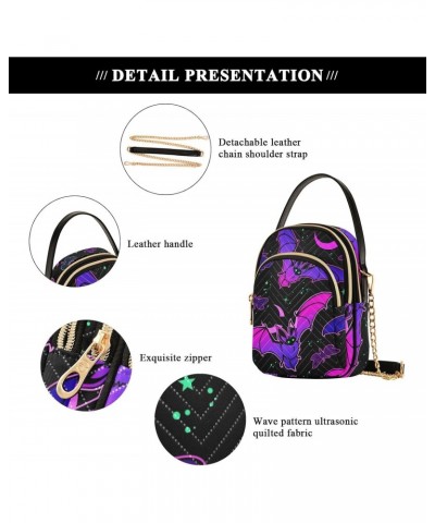 Neon Halloween Bat Crossbody Bags for Women Small Purse Chain Shoulder Bags Hand Bag for Works Travel Gifts $10.40 Shoulder Bags