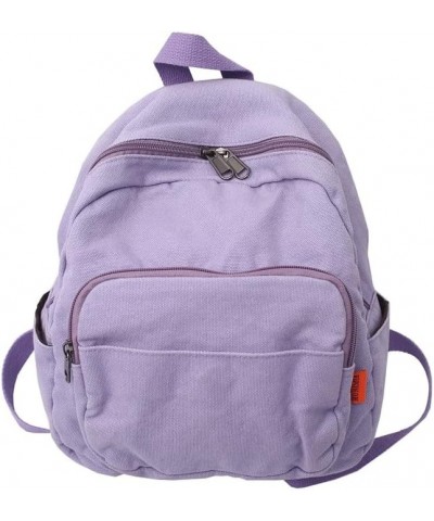 Backpack Purse for Women Canvas Backpack Y2k Grunge Backpack Aesthetic Women Mini Backpack (White) Purple $12.41 Backpacks