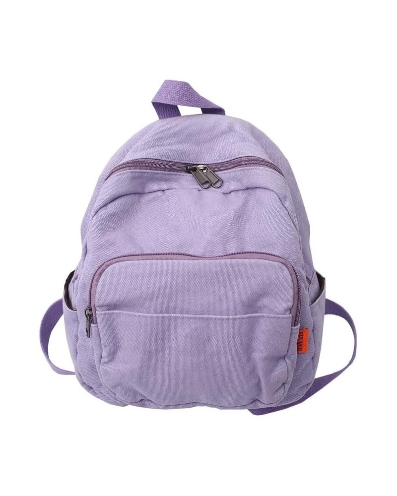 Backpack Purse for Women Canvas Backpack Y2k Grunge Backpack Aesthetic Women Mini Backpack (White) Purple $12.41 Backpacks