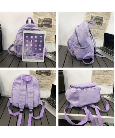 Backpack Purse for Women Canvas Backpack Y2k Grunge Backpack Aesthetic Women Mini Backpack (White) Purple $12.41 Backpacks