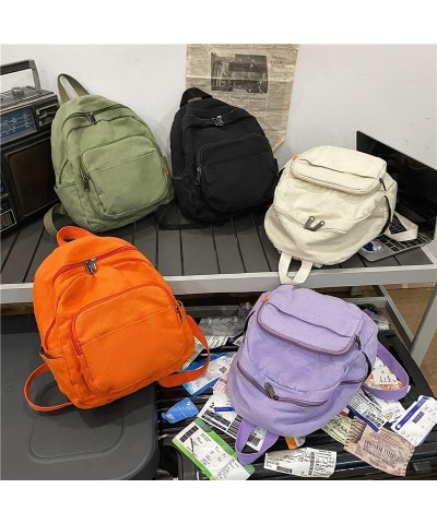 Backpack Purse for Women Canvas Backpack Y2k Grunge Backpack Aesthetic Women Mini Backpack (White) Purple $12.41 Backpacks