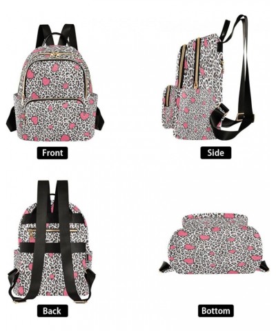 Backpack Purse for Women Leopard Skin Pink Chaotic Hearts Casual Shoulder Bag Small Backpack S Medium $10.92 Backpacks