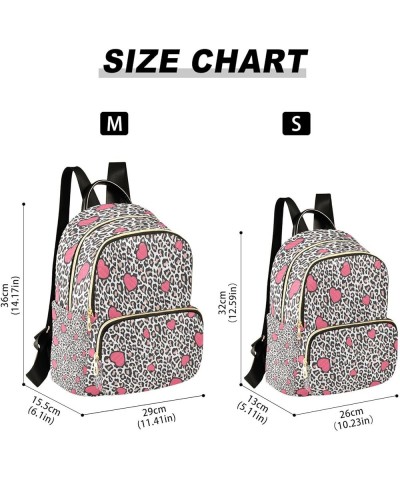 Backpack Purse for Women Leopard Skin Pink Chaotic Hearts Casual Shoulder Bag Small Backpack S Medium $10.92 Backpacks