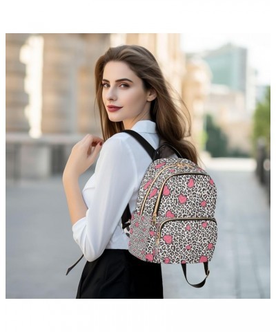 Backpack Purse for Women Leopard Skin Pink Chaotic Hearts Casual Shoulder Bag Small Backpack S Medium $10.92 Backpacks