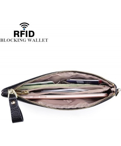 Rfid Blocking Wallet for Women Genuine Leather Wristlet Strap Pone Pouch Zipper Around Coin Pocket Clutch Purse Dk Green $28....