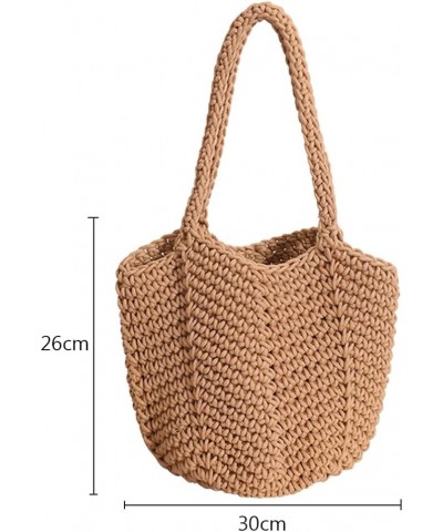 Women Tote Bags Korean Style Underarm Bag Summer Casual Simple Soft Solid Color Elegant Portable for Seaside Vacat Coffee $12...