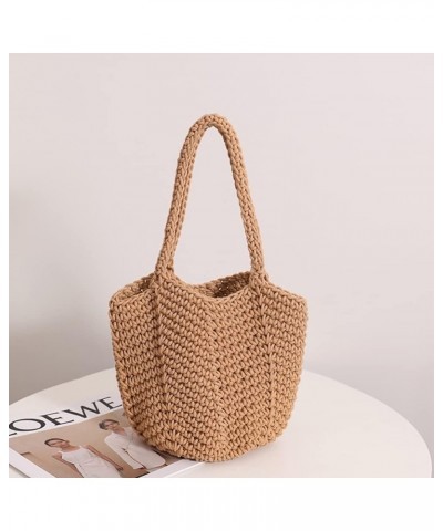 Women Tote Bags Korean Style Underarm Bag Summer Casual Simple Soft Solid Color Elegant Portable for Seaside Vacat Coffee $12...