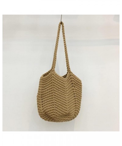 Women Tote Bags Korean Style Underarm Bag Summer Casual Simple Soft Solid Color Elegant Portable for Seaside Vacat Coffee $12...