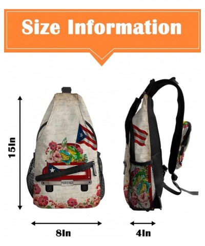 Sling Bag Crossbody Bag for Women Men Puerto Rico Truck Frog Old Draft Waterproof Hiking Backpack Lightweight Chest Shoulder ...