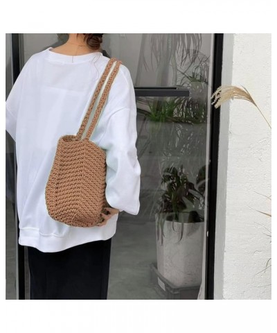 Women Tote Bags Korean Style Underarm Bag Summer Casual Simple Soft Solid Color Elegant Portable for Seaside Vacat Coffee $12...