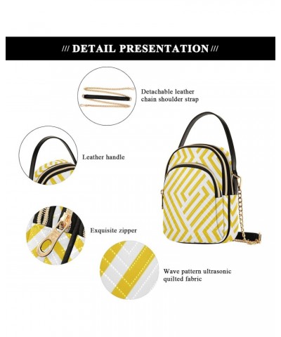 Wavy Stripes Yellow Crossbody Bags for Women Small Shoulder with Detachable Straps, Trendy Cell Phone Purse Shoulder Handbags...