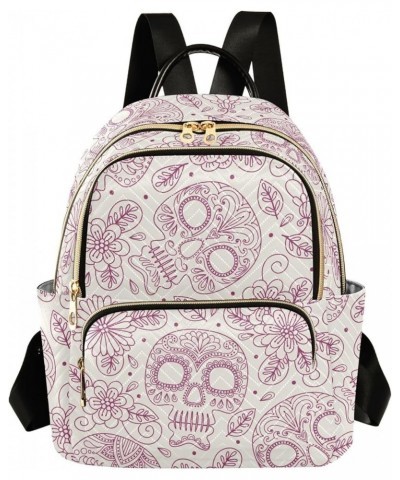 Pink Sugar Skull Day Of The Dead Small Backpack Purse for Women Travel Bag Fashion Daypack Back Pack Shoulder Bag Multicolor ...