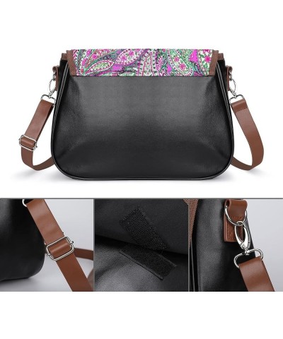 Fashion Crossbody Bags Women's Shoulder Bags Classic City Leather Satchels Hobo Bags Red Yellow Paisley Color10 $20.50 Hobo Bags