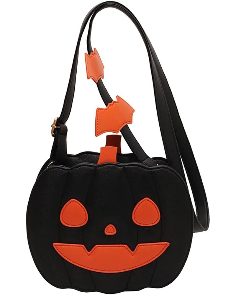 Halloween Pumpkin Cute Bat Shape Purse, Pu Leather Crossbody Bag Shoulder Bag For Girls, Spooky Season Trick Or Treat B-bk1 $...