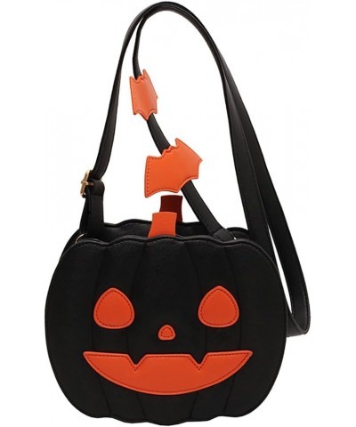 Halloween Pumpkin Cute Bat Shape Purse, Pu Leather Crossbody Bag Shoulder Bag For Girls, Spooky Season Trick Or Treat B-bk1 $...