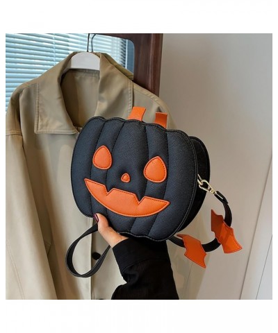 Halloween Pumpkin Cute Bat Shape Purse, Pu Leather Crossbody Bag Shoulder Bag For Girls, Spooky Season Trick Or Treat B-bk1 $...