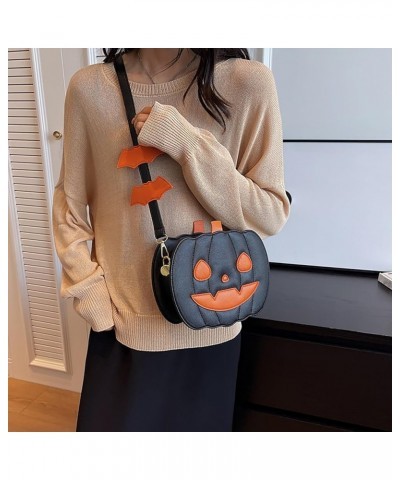 Halloween Pumpkin Cute Bat Shape Purse, Pu Leather Crossbody Bag Shoulder Bag For Girls, Spooky Season Trick Or Treat B-bk1 $...