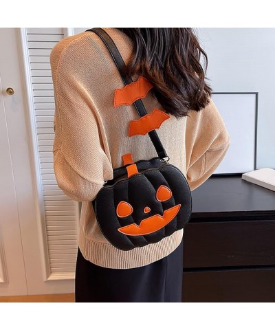 Halloween Pumpkin Cute Bat Shape Purse, Pu Leather Crossbody Bag Shoulder Bag For Girls, Spooky Season Trick Or Treat B-bk1 $...