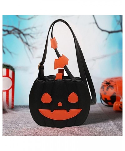 Halloween Pumpkin Cute Bat Shape Purse, Pu Leather Crossbody Bag Shoulder Bag For Girls, Spooky Season Trick Or Treat B-bk1 $...